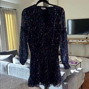 Parker Navy Floral Long Sleeve Dress